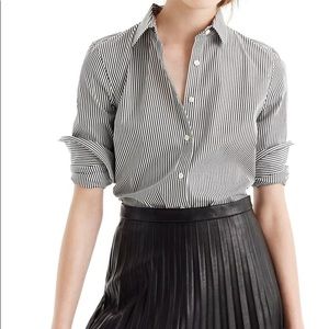 jcrew perfect fit shirt black stripe size s
